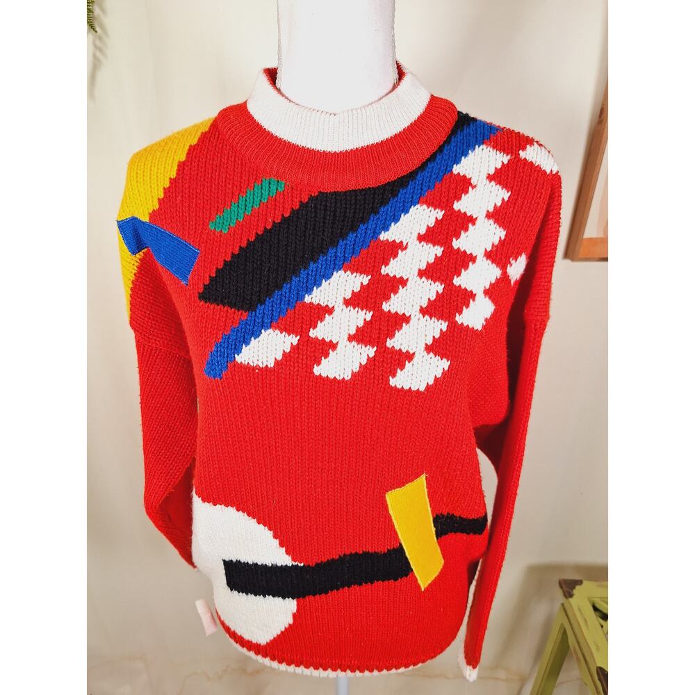 Vintage Retro Exclusive Imports Women's Multi-Colored Sweater Size Large - Picture 2 of 7